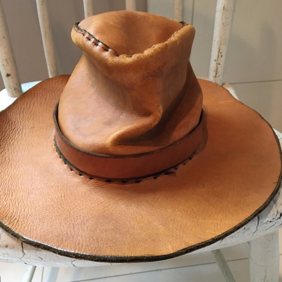 Vintage Leather Cowboy Hat XS - Picture 6 of 9